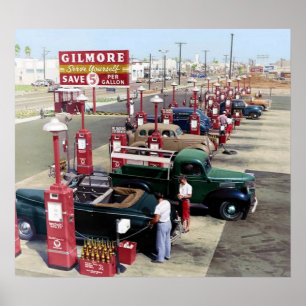 Poster Posto de Gasolina Gilmore's Los Angeles 1948