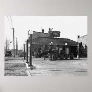Pôster Posto de gasolina velho: 1925