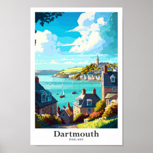 Poster Posto de Ilustração Viagem Vintage Dartmouth Engla