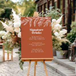 Poster Posto de Menu Bebidas de Assinatura Fern Botânica 