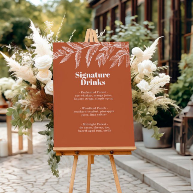 Poster Posto de Menu Bebidas de Assinatura Fern Botânica  (Criador carregado)