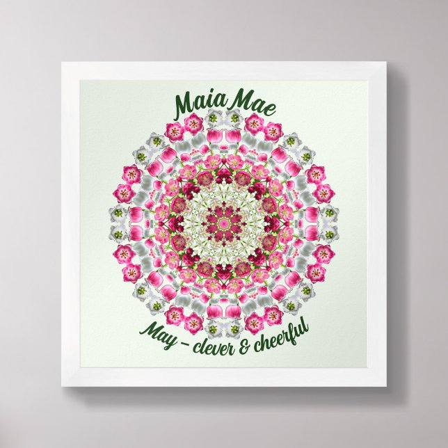 Poster Posto de Nascimento de Crianças Personalizadas de  (Framed May Birth Flower Personalized Quote Kids Nursery Poster)