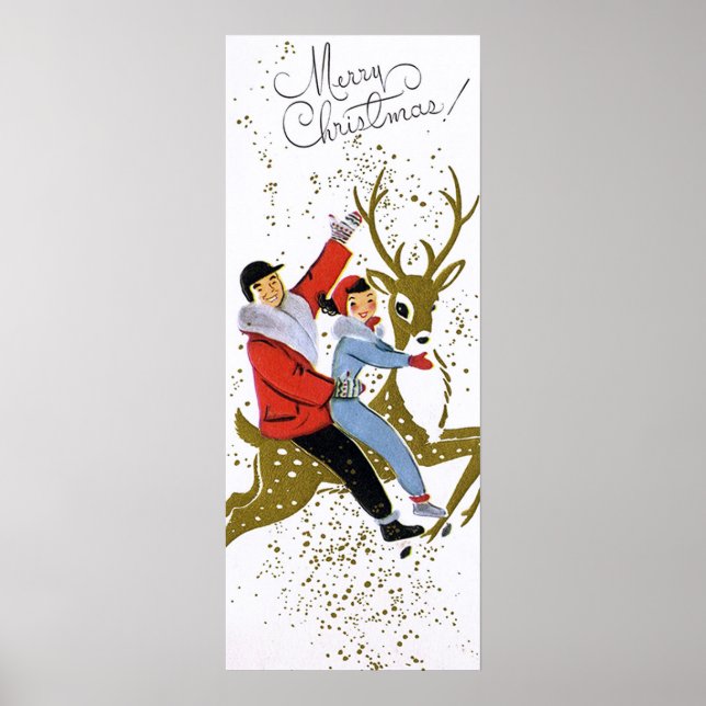 Poster Posto Feriado de Renda de natais vintages Retro (Frente)