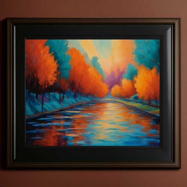 Poster Posto Impressionista de Paisagem Colorida Vibrante (Criador carregado)