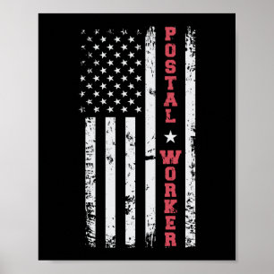 Poster Posto Office Patriotic Postal Worker Bandeira Amer