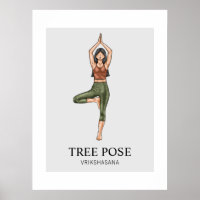 Postura da Árvore Exercício de Alongamento de Yoga