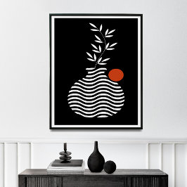 Poster Pote branco geométrico e ventoinha, Meio século
