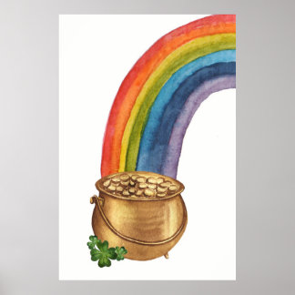 Poster Pote De Dia de São Patrício Dourado