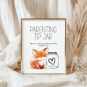 Poster Pote de Dicas de Pais Little Fox Sinal de Chá de B