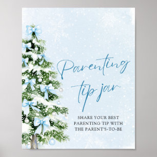 Poster Pote de Dicas de Pais para Árvore de Natal com Laç