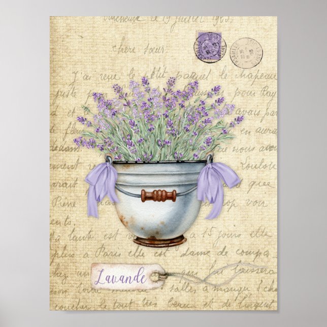 Poster Pote de Esmalte Antigo Lavanda Francesa (Frente)