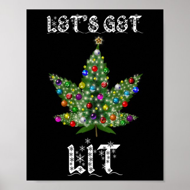 Poster Pote De Folha De Árvore De Natal Thc Gift Tee (Frente)