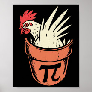 Poster Pote De Frango Pi Engraçado Professor De Matemátic