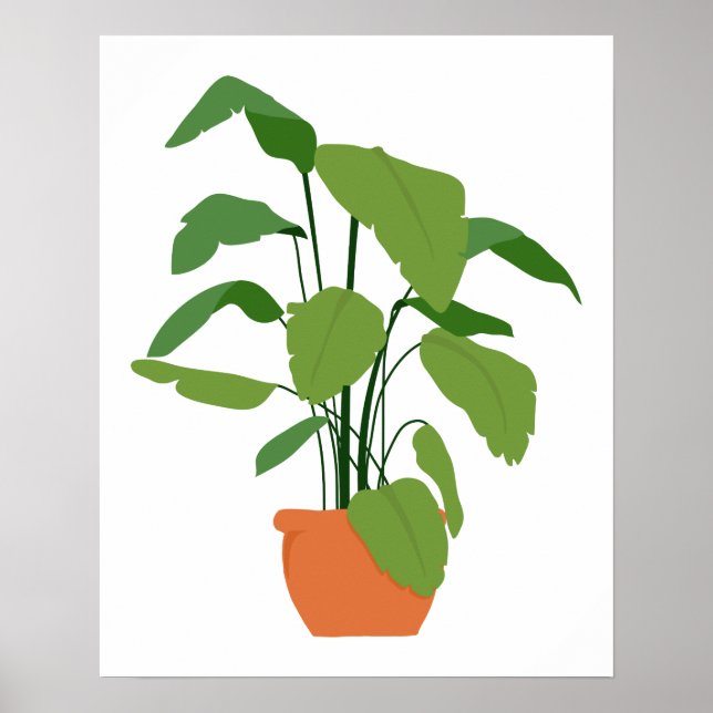 Poster Pote de Palma Verde Tropical de Terracotta Urn (Frente)