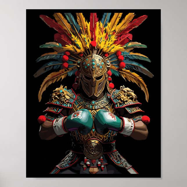 Poster Potência do Guerreiro Asteca no Boxim Mexicano (Frente)