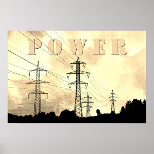Poster Potência elétrica das torres e linhas