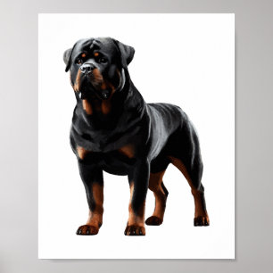 Poster Potente postura rottweiler - Cheio Negrito - Cacho