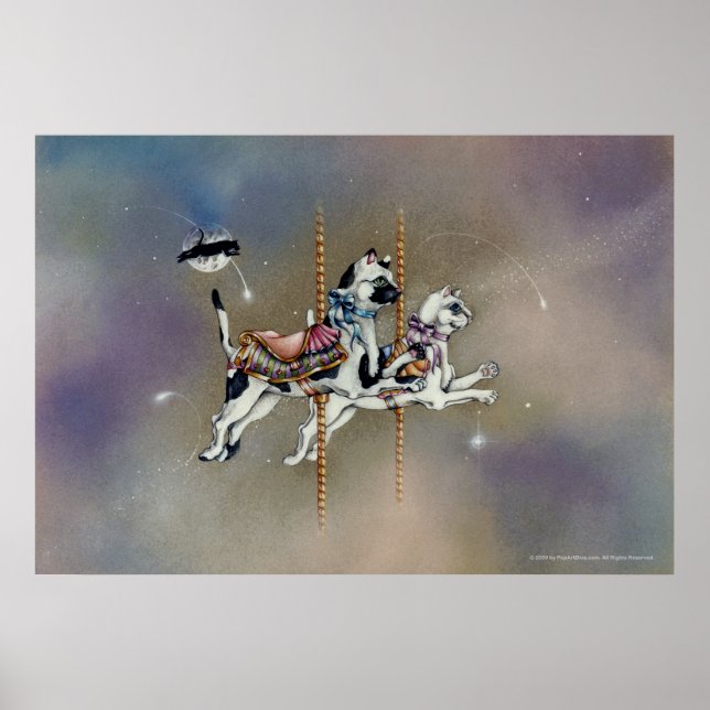 Pôster Potsers, Belas Artes - Gatos Carrossel (Frente)