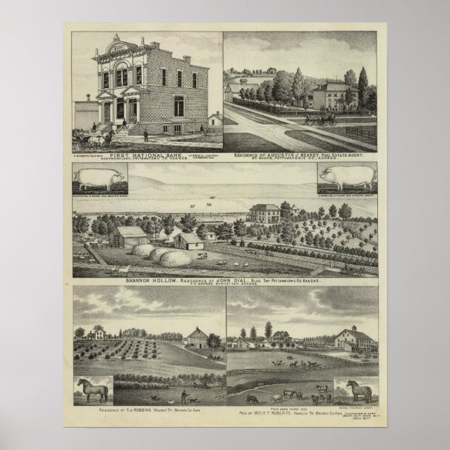 Poster Pottawatomie, Kansas (Frente)