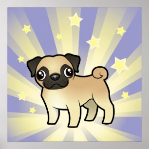 Poster Pouco Pug da estrela