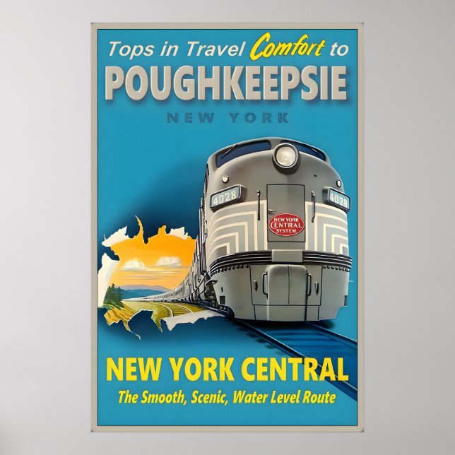 Poster Poughkeepsie New York Central Railroad Tops em (Frente)