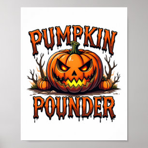 Poster Pounder Pumpkin Top Para Parceiro Da Cabeça Vermel