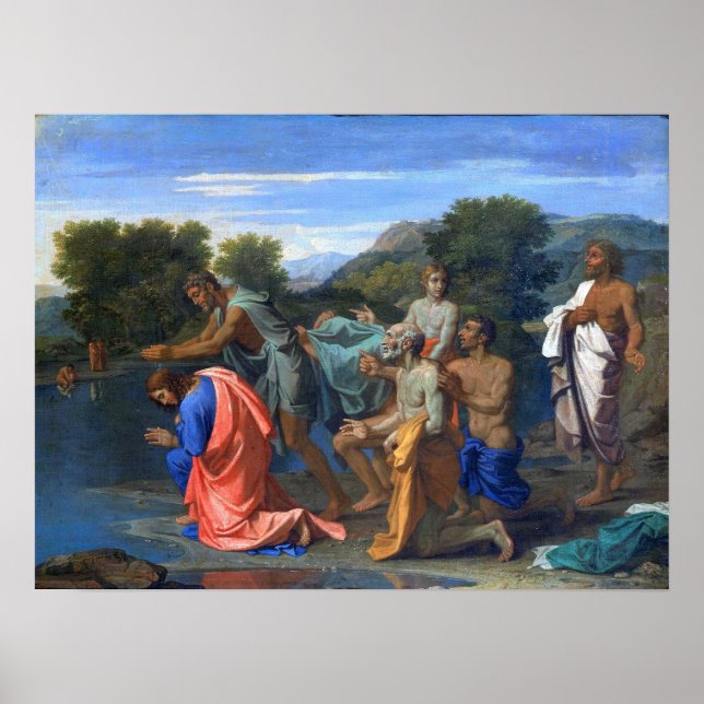 Poster Poussin - Batismo de Cristo (Frente)