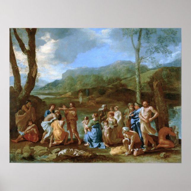 Poster Poussin - John Santo Batizando No Rio Jordão (Frente)
