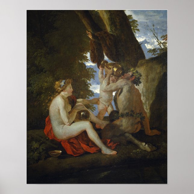 Poster Poussin - Ninfa E Bebendo Satyr (Frente)