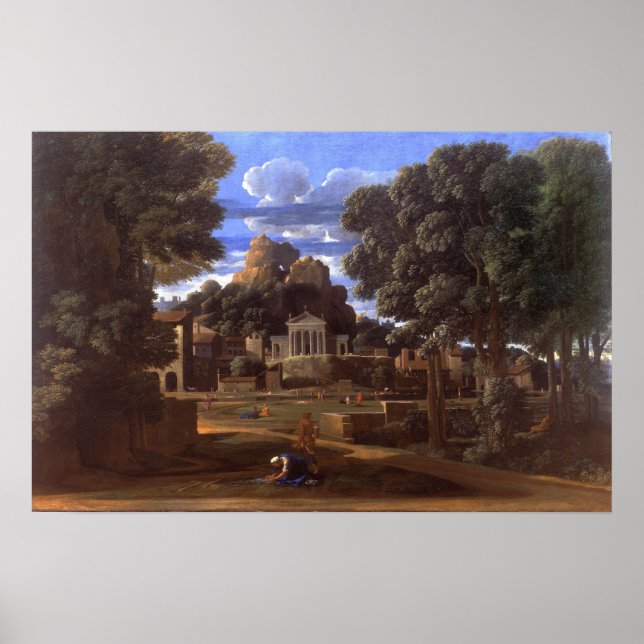 Poster Poussin - Paisagem Com as Cinzas de Focion (Frente)
