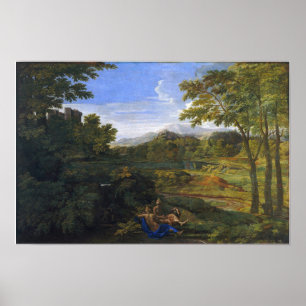 Poster Poussin - Paisagem Com Duas Ninfas E Uma Cobra
