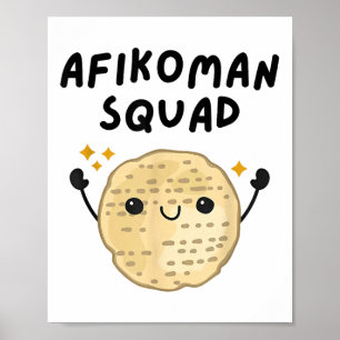 Poster Pover Afikoman Squad Cute Pesach Toddler Kids