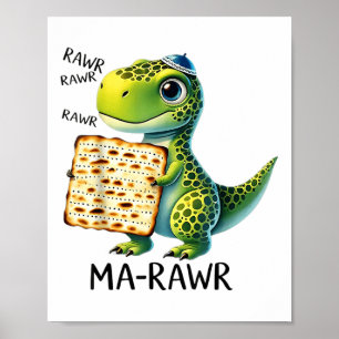 Poster Pover Maror Mãe-rugir Dinossauro Engraçado Pesach 