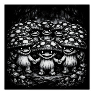 Pôster Povo Fungo • Criaturas da Floresta por BurnsInHel