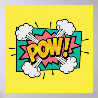 Poster Pow comic speech bubble