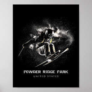 Poster Powder Ridge Park Estados Unidos Esqui Esquiador