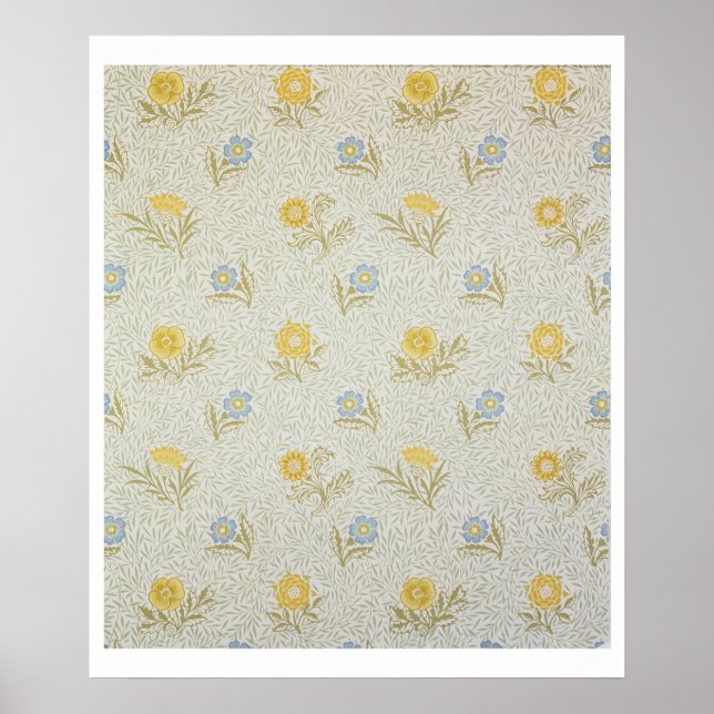 Pôster Powdered wallpaper design, 1874 (Frente)