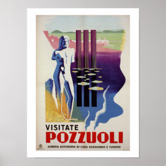 Poster Pozzuoli antiga cidade romana grega viagem da Itál