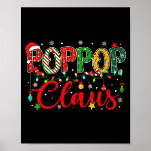 Poster Pp Papai Noel Luzes de Natal Família de Pijama Com