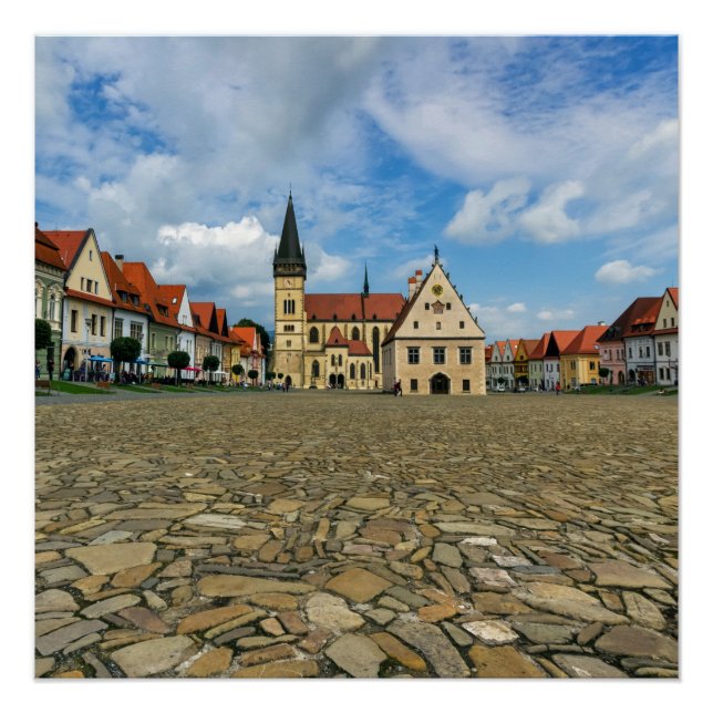 Pôster Praça antiga da cidade de Bardejov, Eslováquia (Frente)