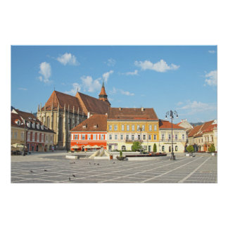 Pôster Praça do Conselho de Brașov, Transilvânia, Romênia