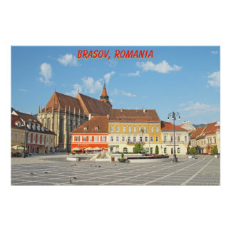 Pôster Praça do Conselho de Brașov, Transilvânia, Romênia