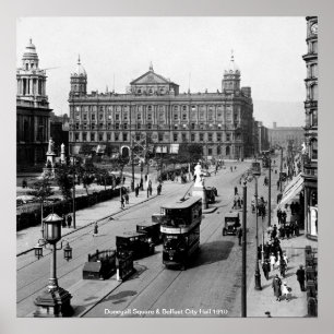 Poster Praça Donegall, Prefeitura de Belfast 1910 N. Irla