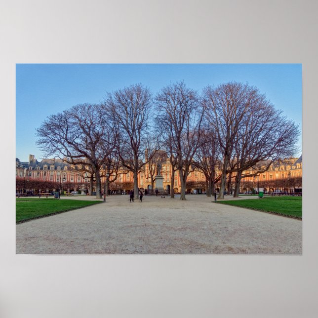 Poster Praça dos Vosges em Paris - França (Frente)