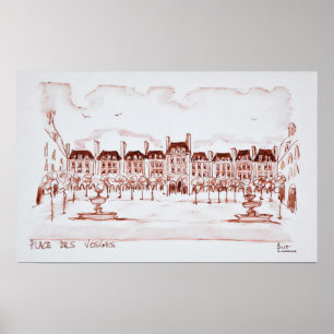 Pôster Praça dos Vosges   Marais, Paris