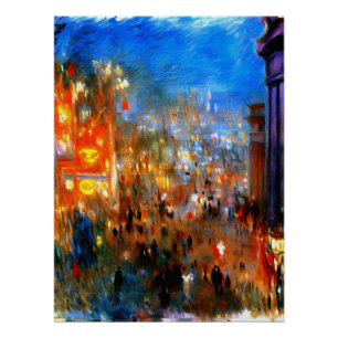 Pôster Praça Leicester na Noite, Londres