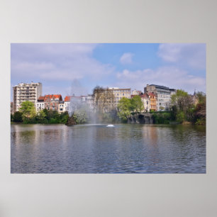 Pôster Praça Marie-Louise em Bruxelas, Bélgica