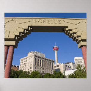 Pôster Praça Olímpica e Calgary Tower, Alberta, Canadá
