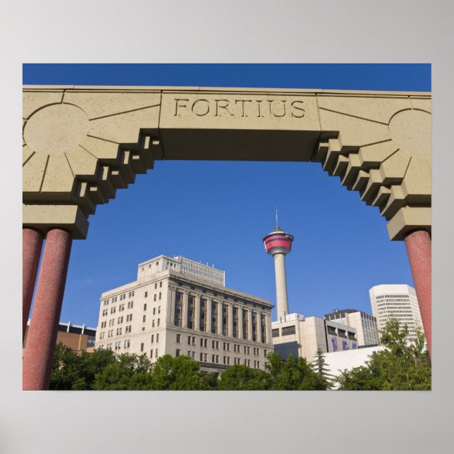 Pôster Praça Olímpica e Calgary Tower, Alberta, Canadá (Frente)