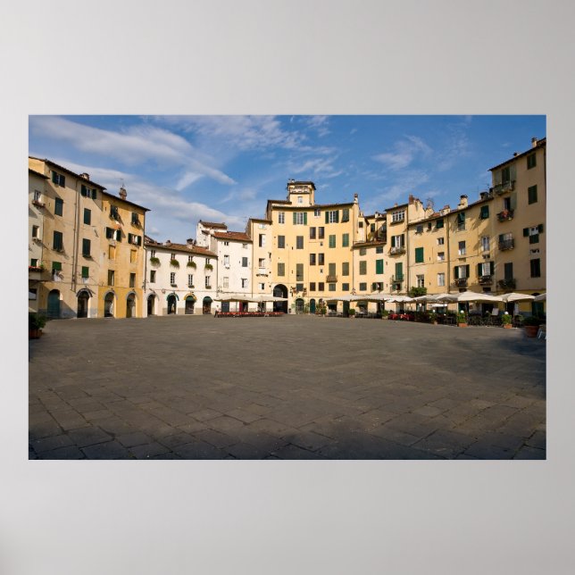 Poster Praça Piazza Anfiteatro em Lucca - Toscana, Itália (Frente)